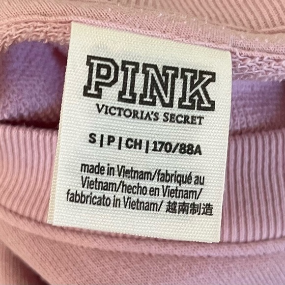 PINK by Victoria’s Secret oversized crop frayed sweatshirt Sz small - Picture 6 of 6